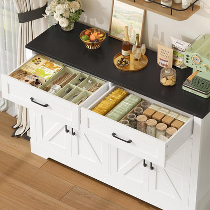Sideboard Küchenbuffet Schwarz Weiß mit Schubladen & Türen