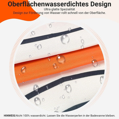 Duschvorhang Set Geometrische Kurve 120x200cm mit Haken