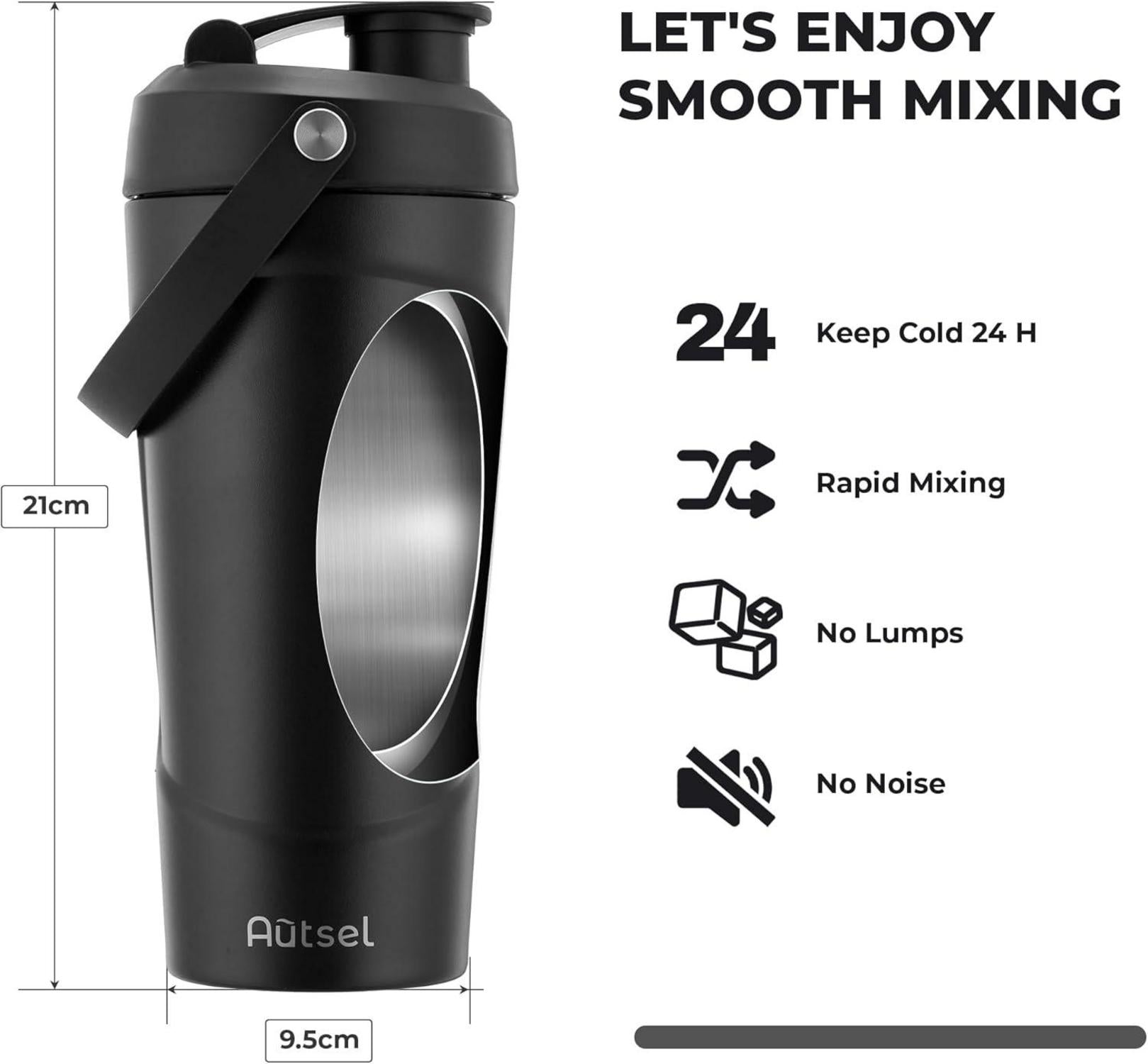 Edelstahl Protein Shaker 750ml mit Kugel, BPA frei, Vakuum Isolierung