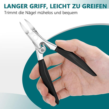 Präzisions-Nagelschere für Fuss- und Fingernägel, Edelstahl Schwarz