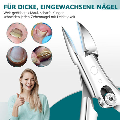 Präzisions-Nagelschere für Fuss- und Fingernägel, Edelstahl, Schwarz