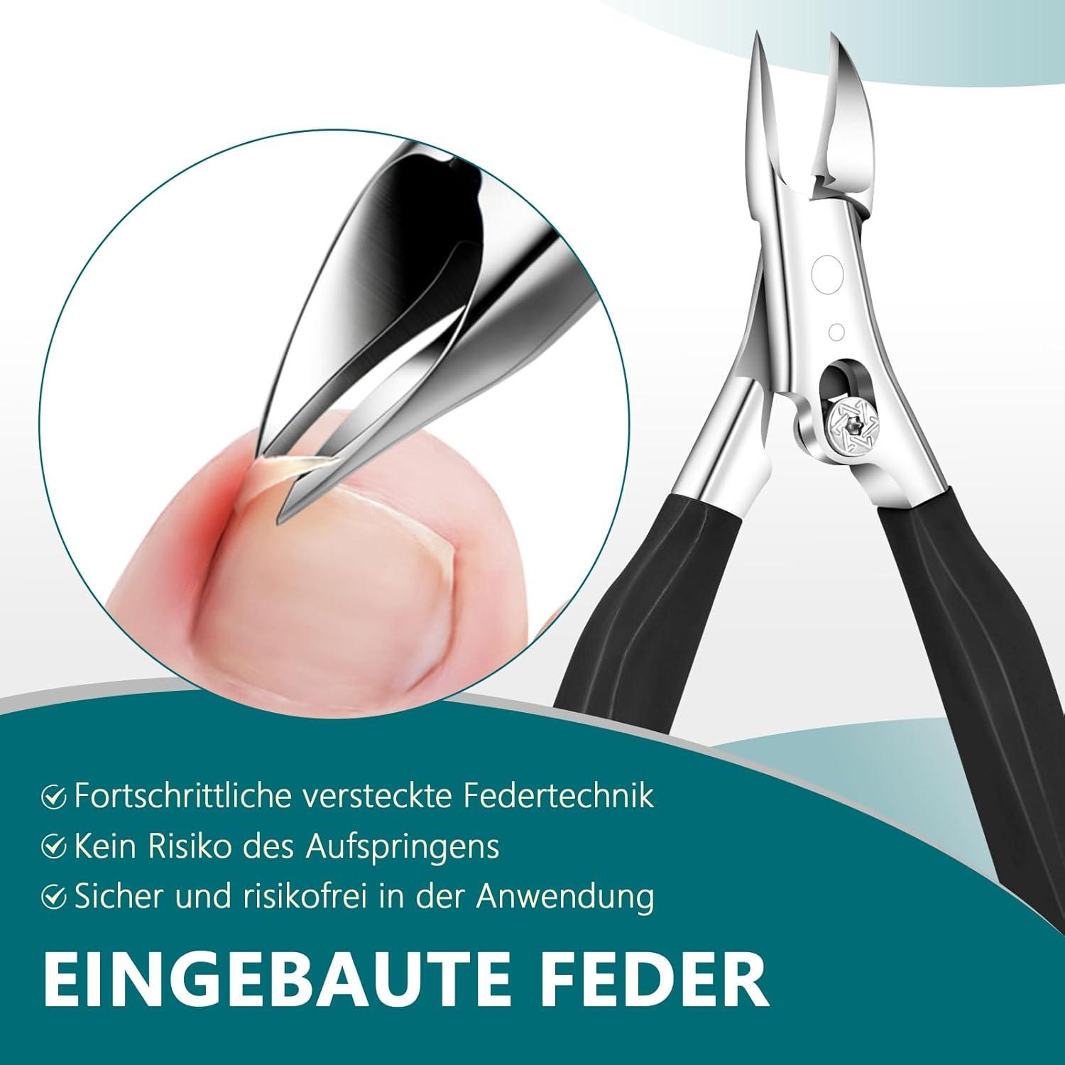 Nagelschere Fussnägel Fingernägel Edelstahl Schwarz Sharp Schnitt Zehennägel
