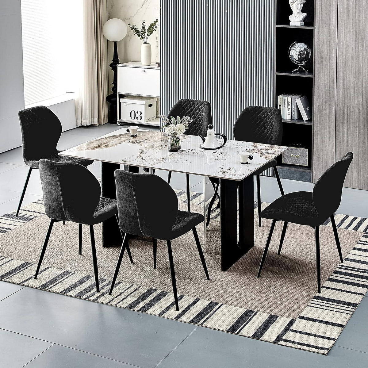 Gepolsterte Esszimmerstühle 2er Set – Modern & Ergonomisch Schwarz