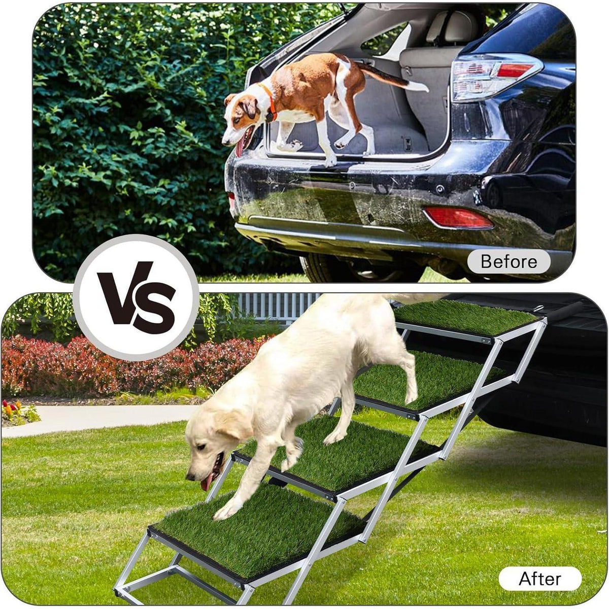 Hundetreppe Auto Klappbar – 4 Stufen, 64-68cm