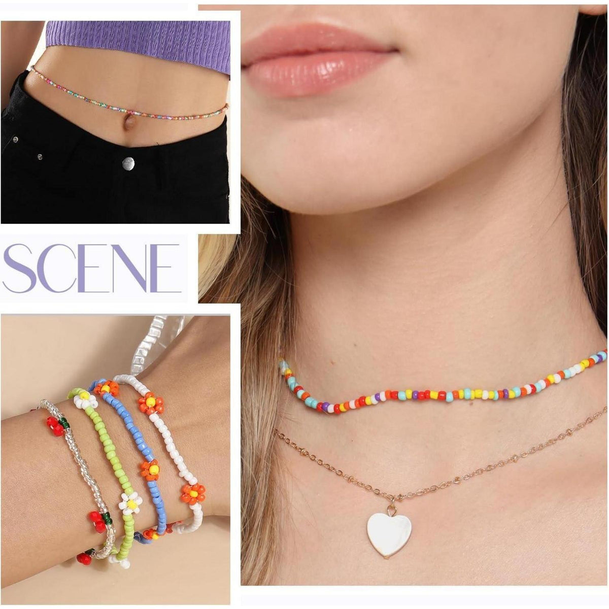 Perlen Set für Armbänder Pastell 3mm mit Buchstabenperlen