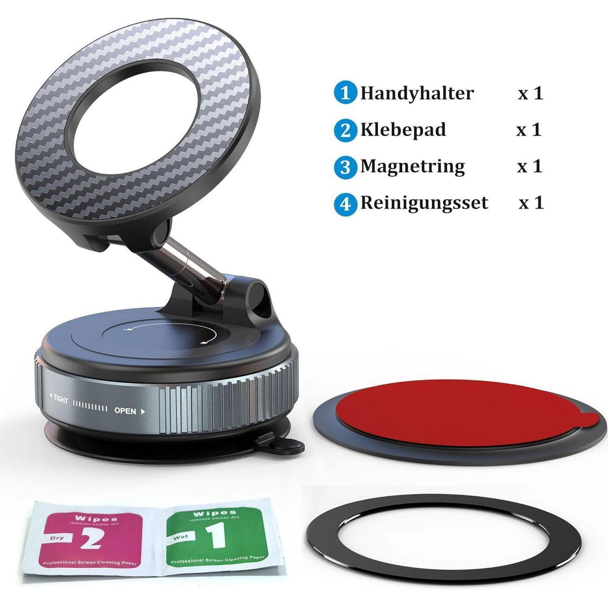 Vakuum Handyhalterung Auto mit Magsafe & 360° Drehung