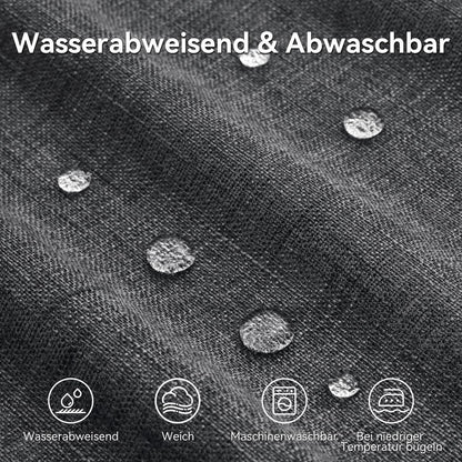 Glitzer Tischdecke Leinenoptik 140x200cm Wasserabweisend Dunkelgrau