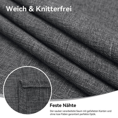 Glitzer Tischdecke Leinenoptik 140x200cm Wasserabweisend Dunkelgrau