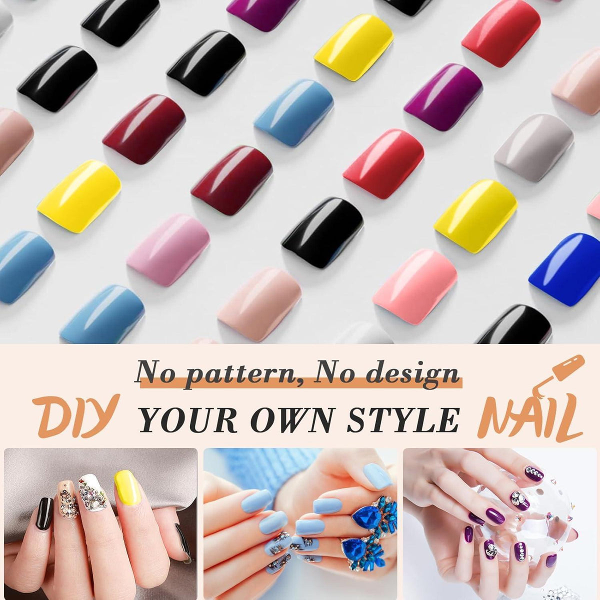 French Press on Nails Staubrosa Kurz Eckig - Künstliche Nägel