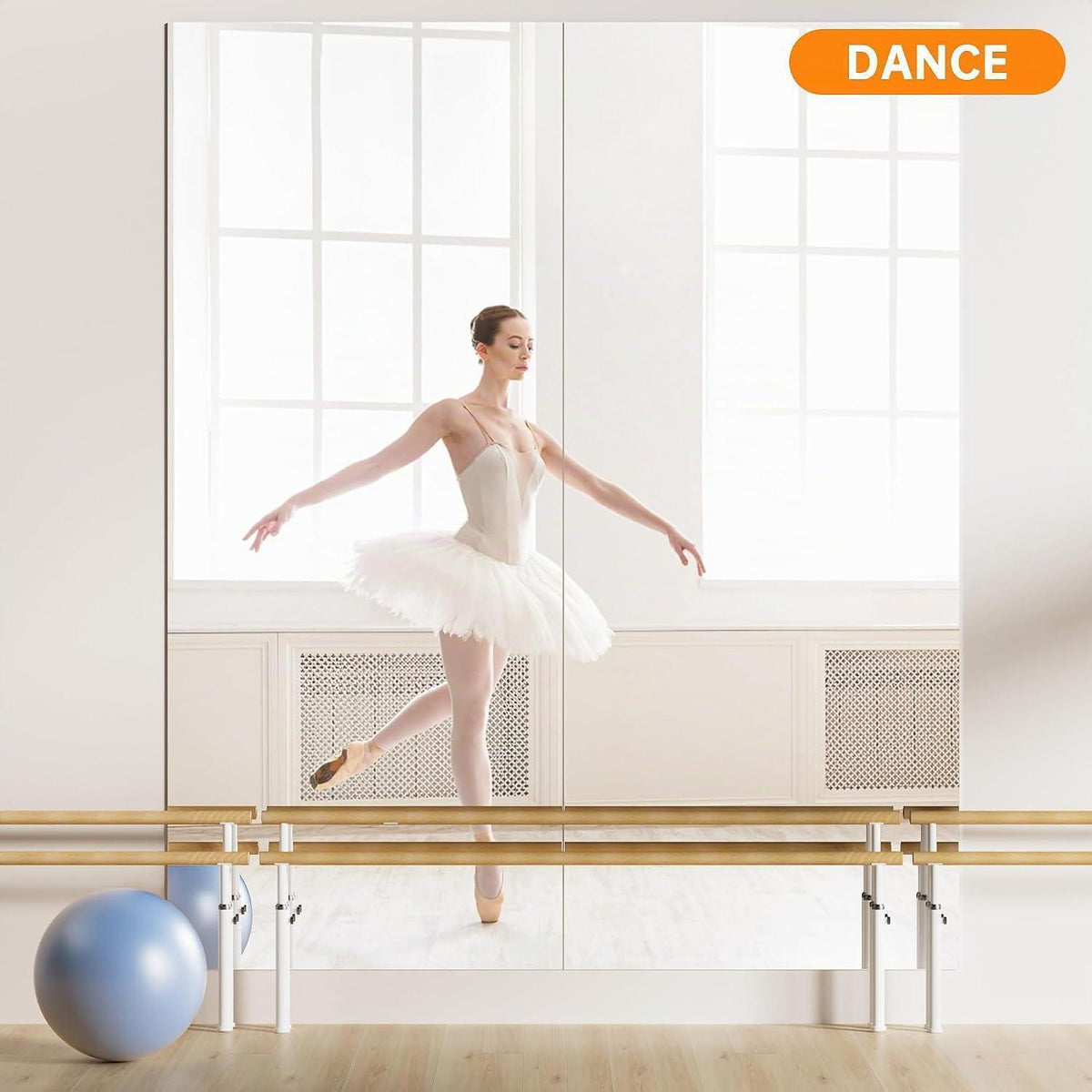 Großer Ganzkörperspiegel 245x100cm – Fitnessraum, Yoga, Wandspiegel
