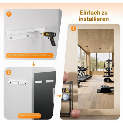 Großer Ganzkörperspiegel 245x100cm – Fitnessraum, Yoga, Wandspiegel