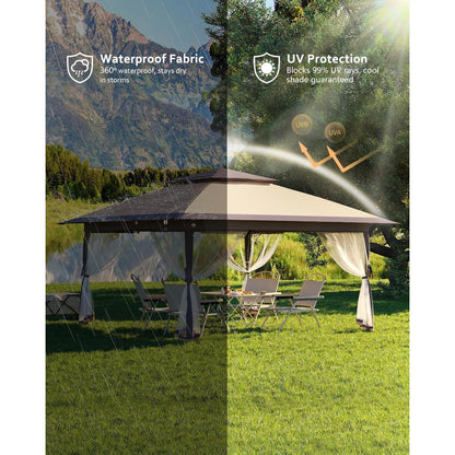 Faltpavillon 3x3m mit Moskitonetz & Seitenteilen – Wasserfest & Stabil