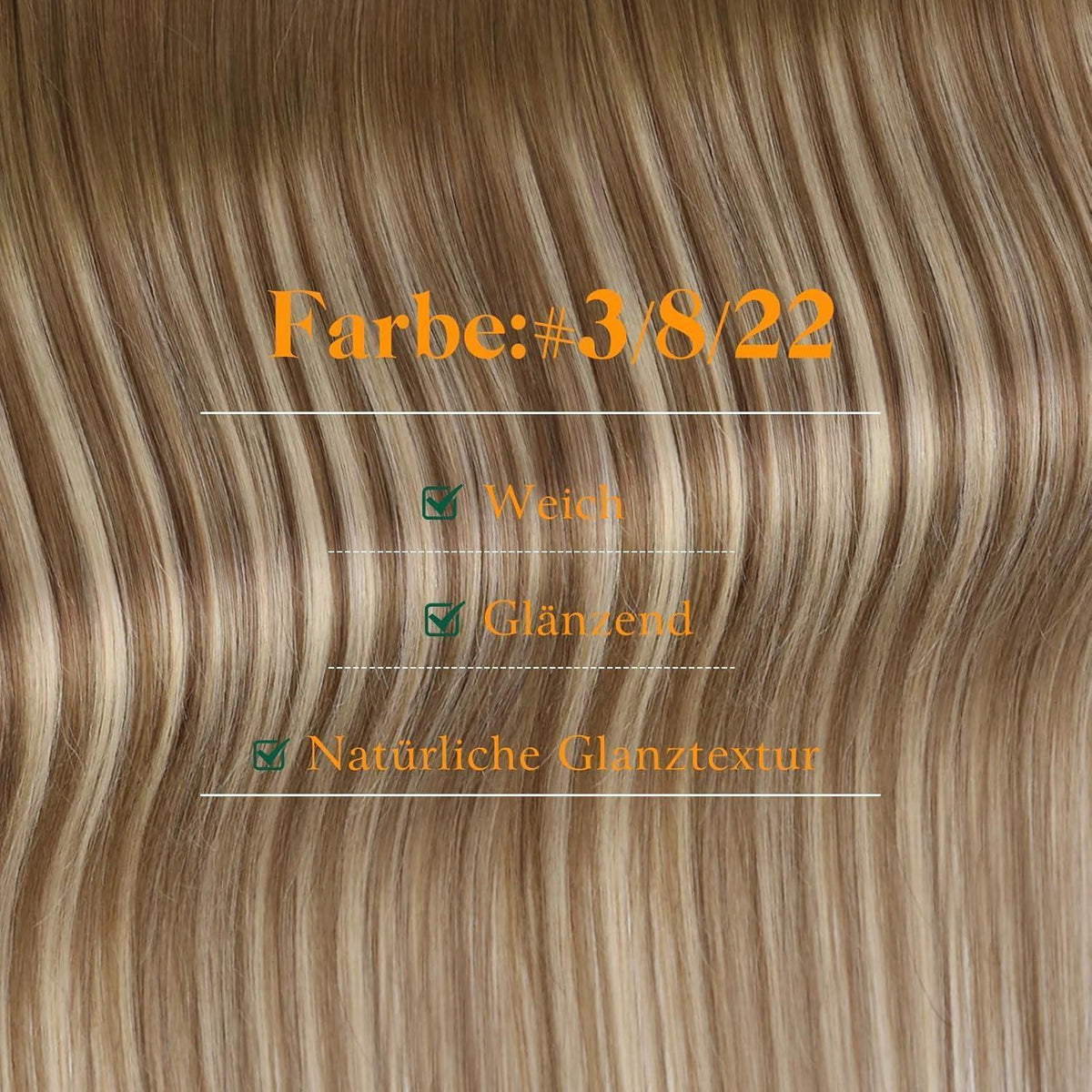 Echthaar Tape Extensions Balayage Braun 60cm
