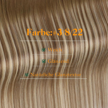 Echthaar Tape Extensions Balayage Braun 60cm