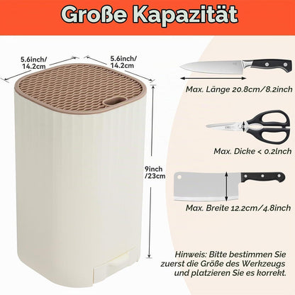 Messerblock 4in1 mit Schleifstein – Abnehmbar & Weiß