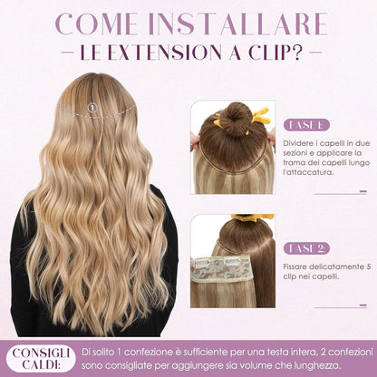 Blond Clip in Haarverlängerung 50cm Remy Echthaar #18/613