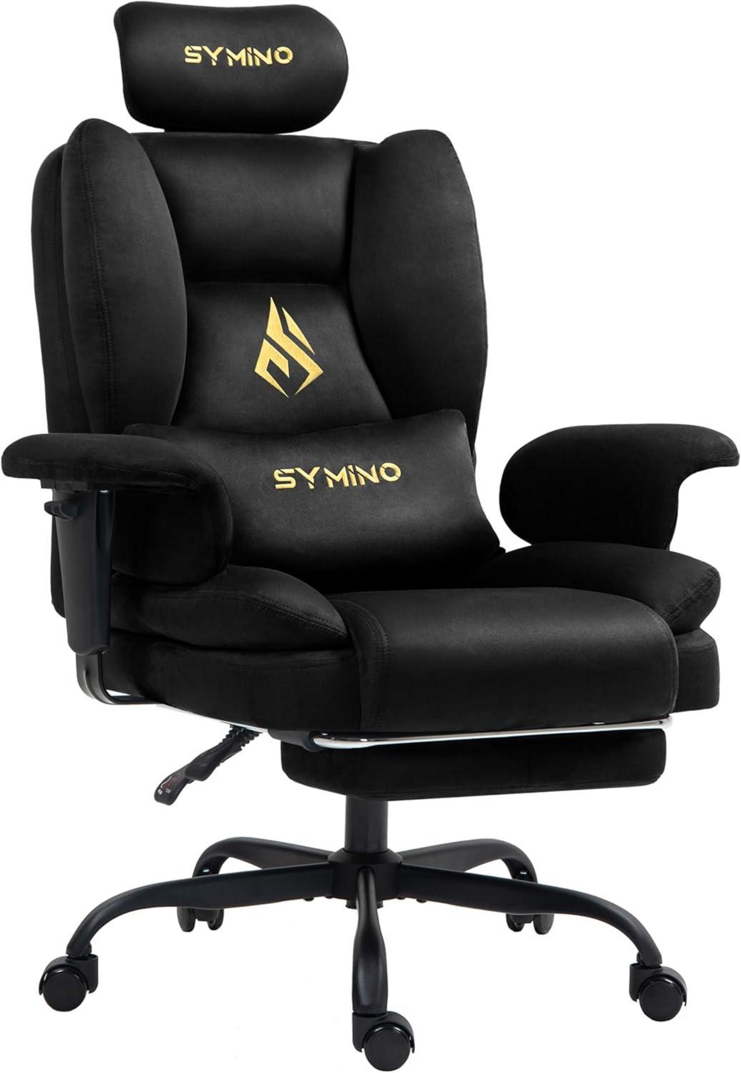 Ergonomischer Gaming Stuhl mit Fußstütze und Höhenverstellung