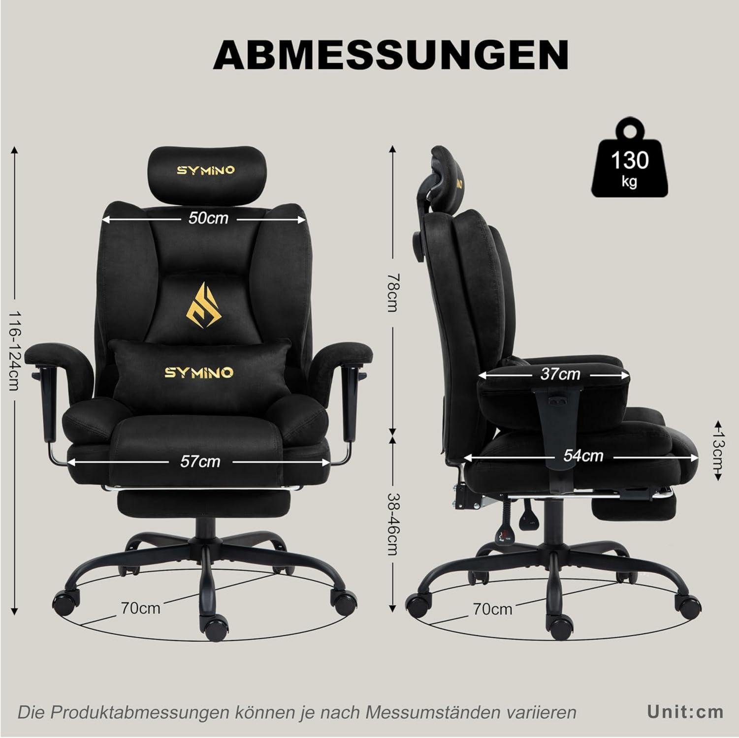 Ergonomischer Gaming Stuhl mit Fußstütze und Höhenverstellung