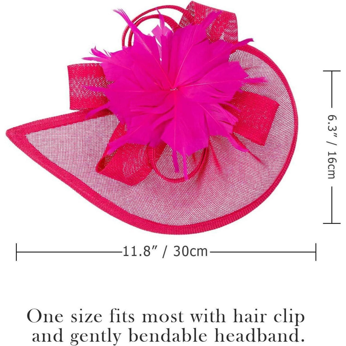 Fascinator Hut Damen mit Schleier & Feder – Rosa
