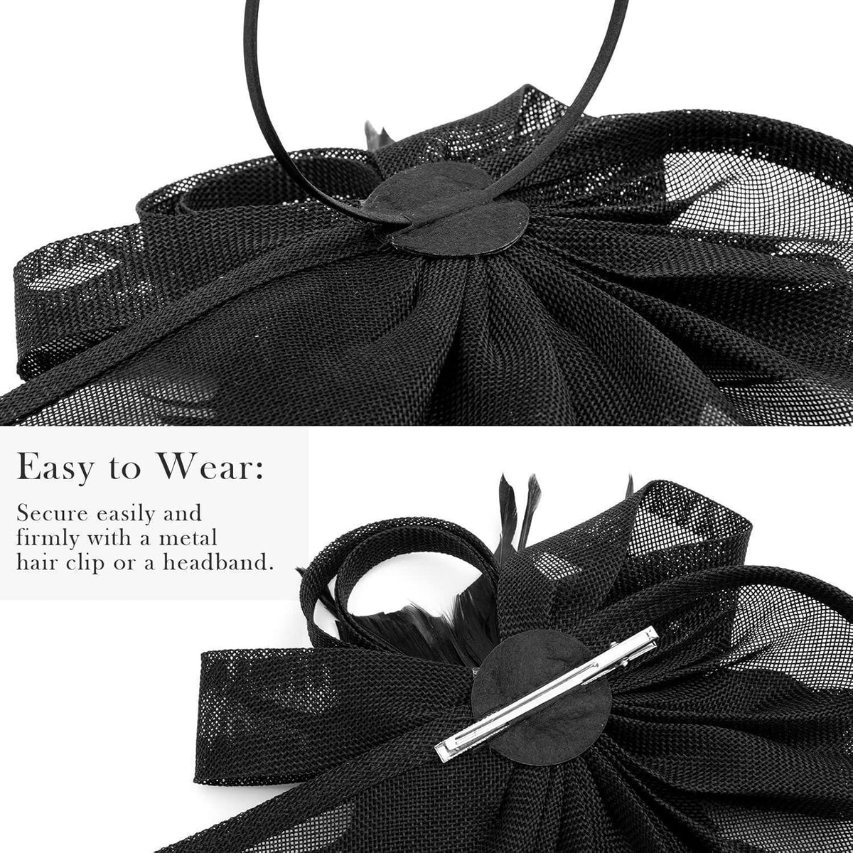 Fascinator Hut Damen mit Schleier & Feder – Tea Party & Cocktail