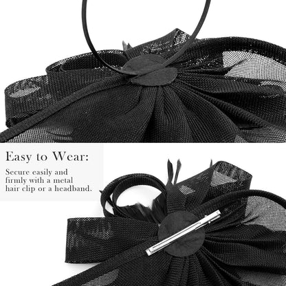 Fascinator Hut Damen mit Schleier & Feder – Tea Party & Cocktail