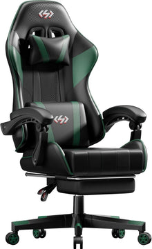 Ergonomischer Gaming Stuhl mit Taschenfederkissen, Fußstütze