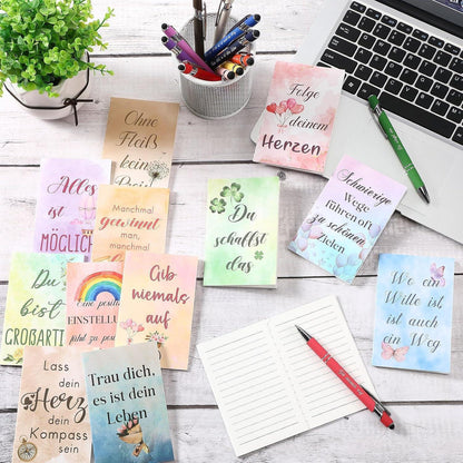 12 Set Dankeschön Geschenke Notizbücher & Stifte mit inspirierenden Zitaten