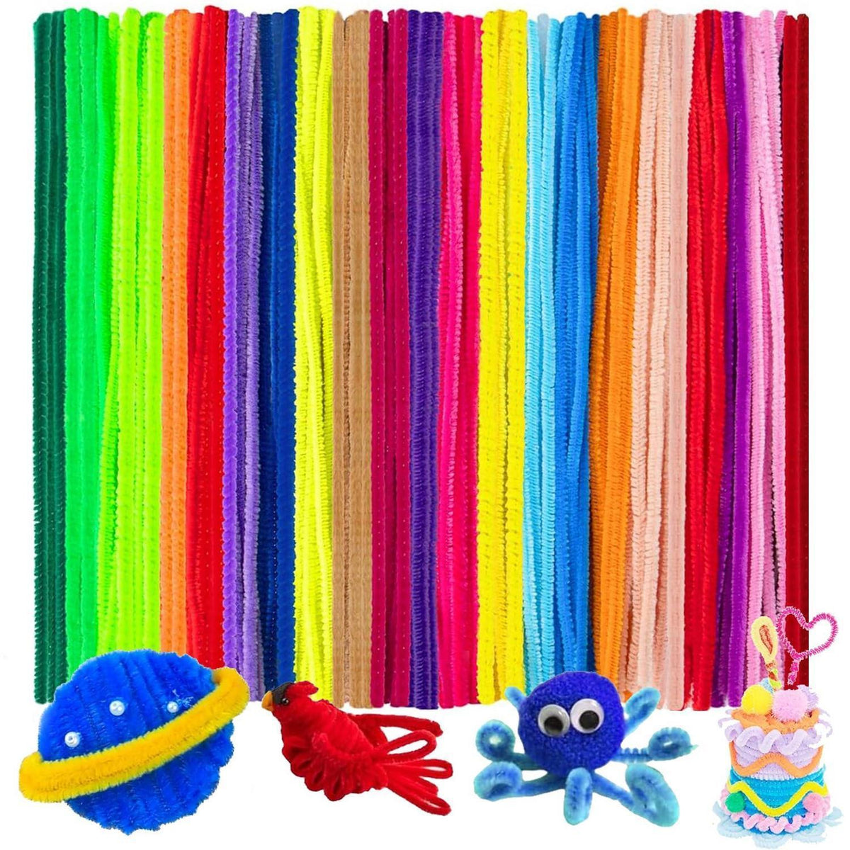 300 Pfeifenputzer Bunt zum Basteln – 20 Farben, 30cm