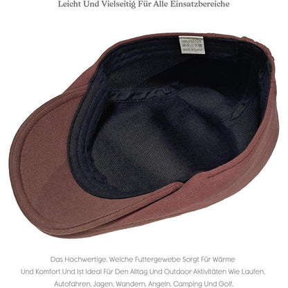 Baumwoll Schiebermütze Herren mit Gummizug – Flatcap Newsboy Cap