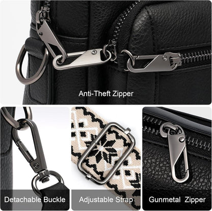 Umhängetasche Damen Leder Crossbody Bag Anti Diebstahl Verstellbarer Gurt