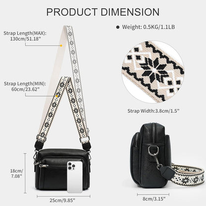 Umhängetasche Damen Leder Crossbody Bag Anti Diebstahl Verstellbarer Gurt
