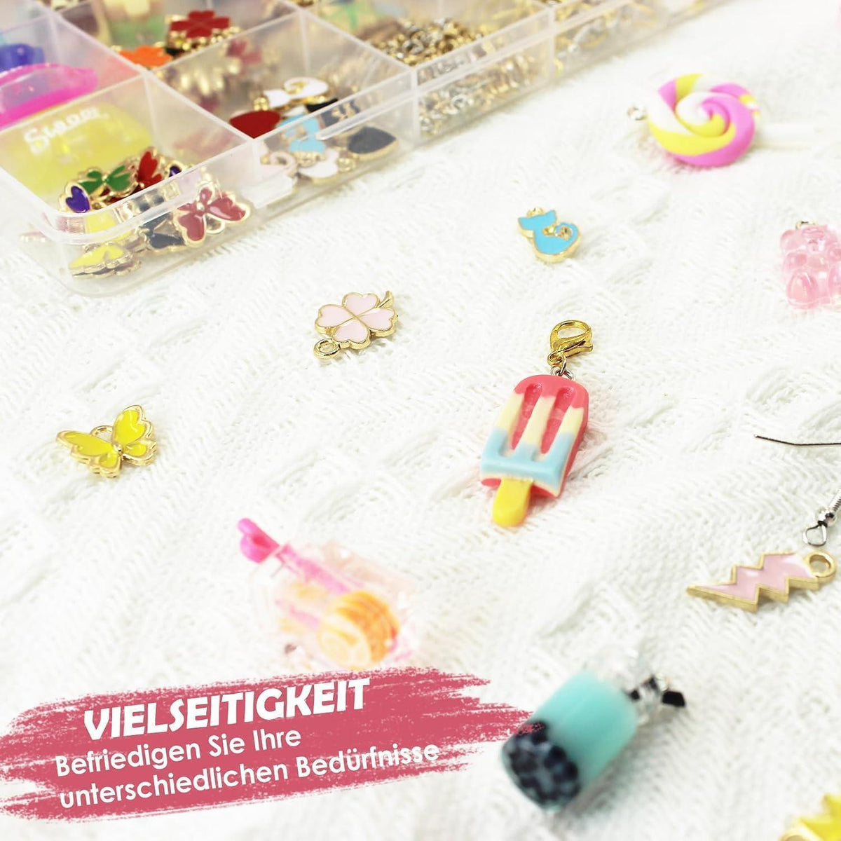 Schmuckanhänger Set 420 Teile – DIY Schmuck Basteln für Armband & Co.