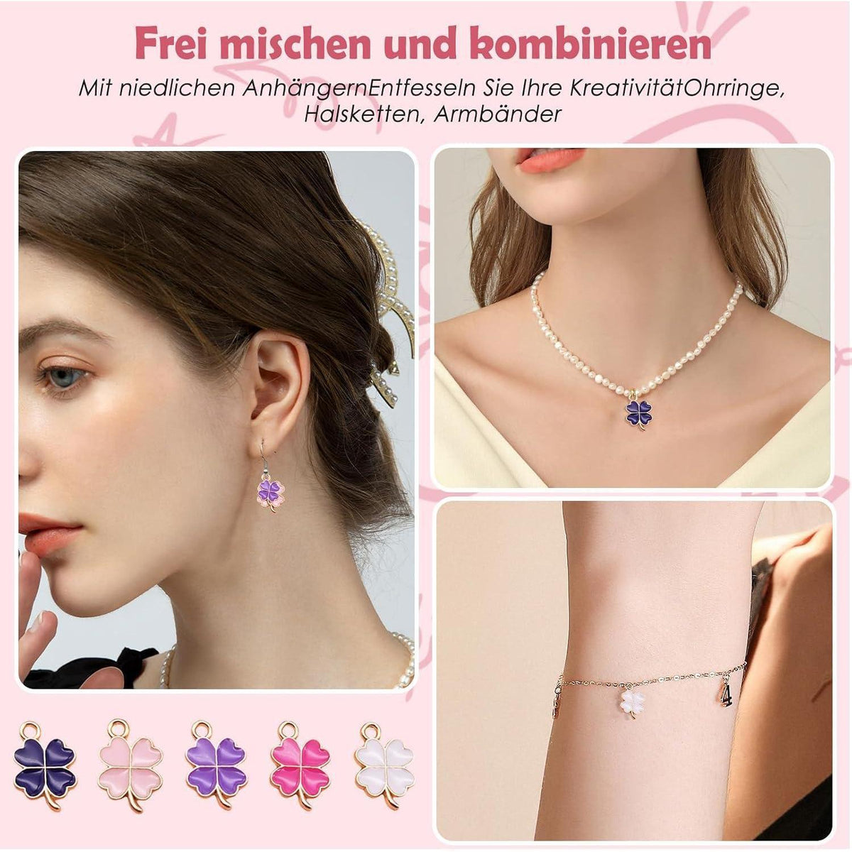 Schmuckanhänger Set 420 Teile – DIY Schmuck Basteln für Armband & Co.