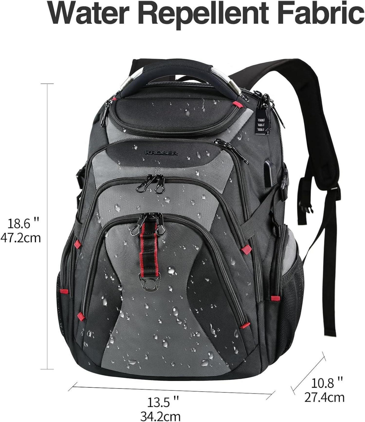 KROSER Laptop Rucksack 17,3 Zoll XL Business Wasserdicht