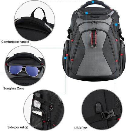 Laptop Rucksack 17,3 Zoll Business XL RFID USB Wasserdicht
