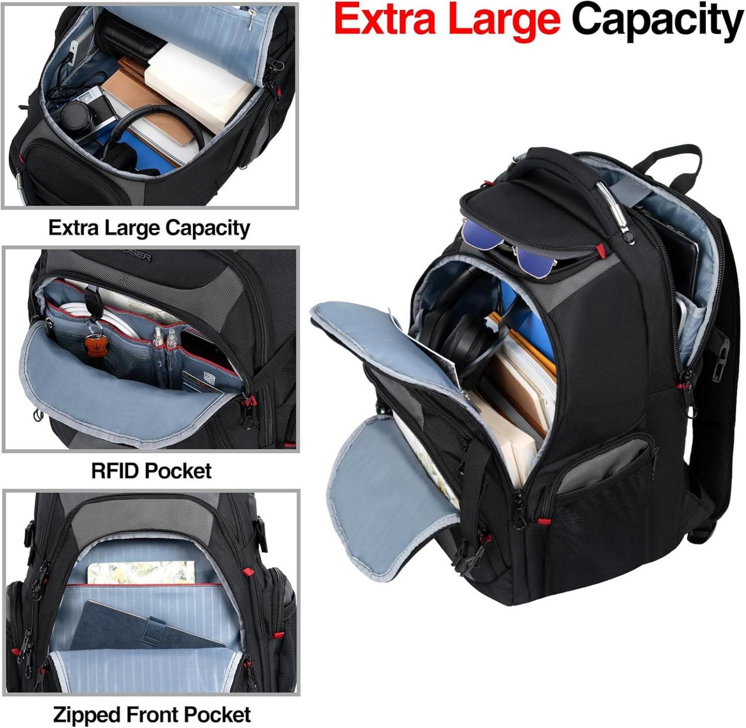 KROSER 17,3 Zoll Laptop Rucksack XL Business Wasserdicht RFID Tasche