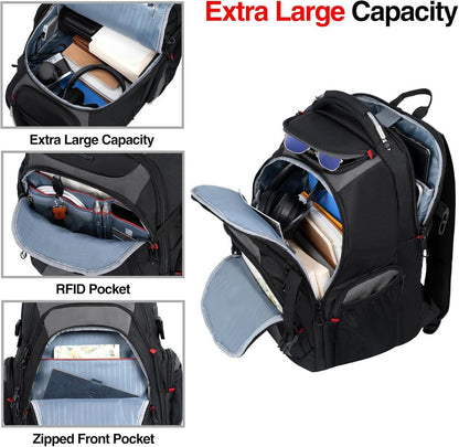 KROSER 17,3 Zoll Laptop Rucksack XL Business Wasserdicht RFID Tasche