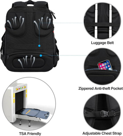 Laptop Rucksack 17,3 Zoll XL Business Daypack Wasserdicht mit USB RFID