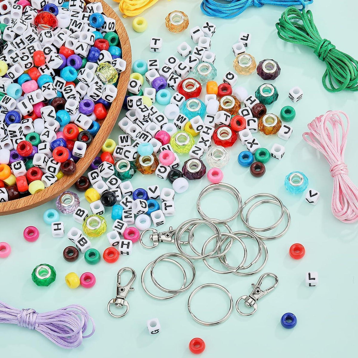 Perlen Schmuck Set DIY Schlüsselanhänger Basteln 750 Teile