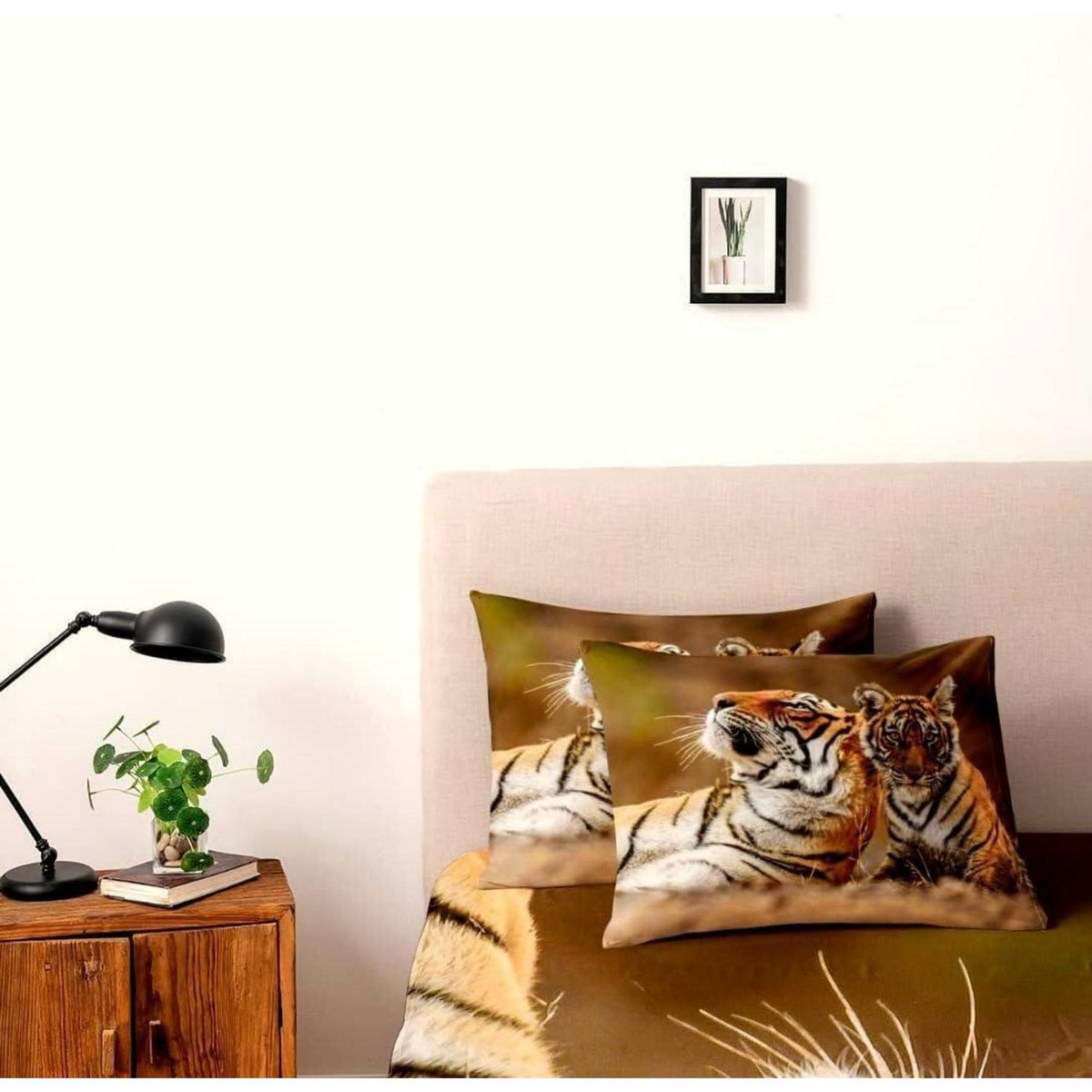 Tiger Motiv Bettwäsche Set 135x200 cm – 4-teilig, Mikrofaser