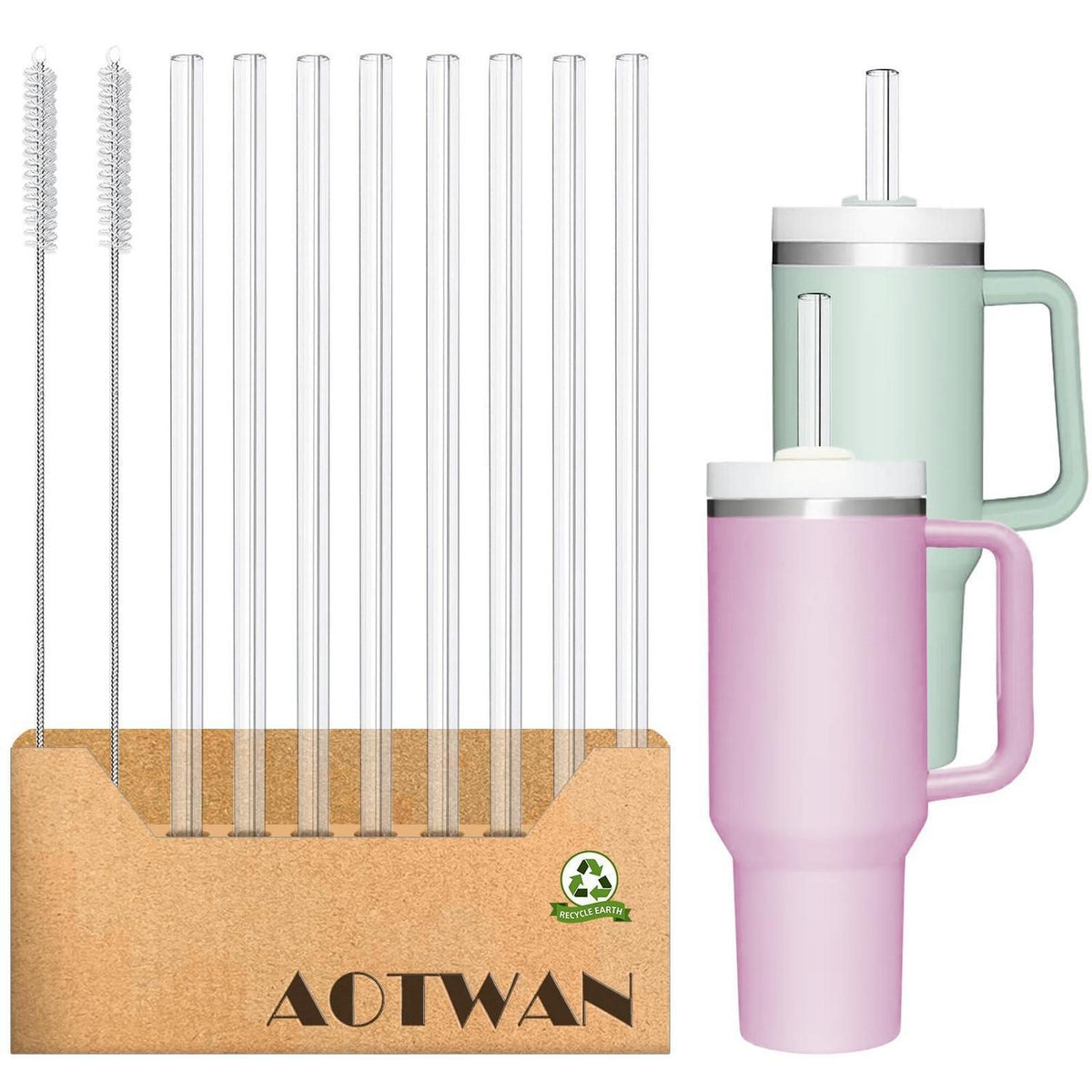 Glasstrohhalme 31cm – 10er Set für Stanley Cup & mehr