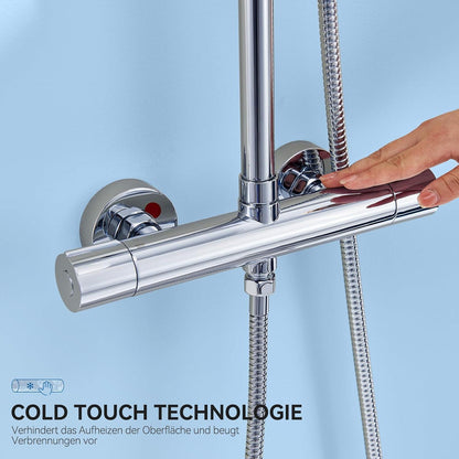 Thermostat-Duschsystem mit Regendusche & Verbrühschutz