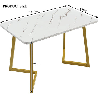 Esstisch Set 117cm mit 4 Samtstühlen – Modernes Esszimmer