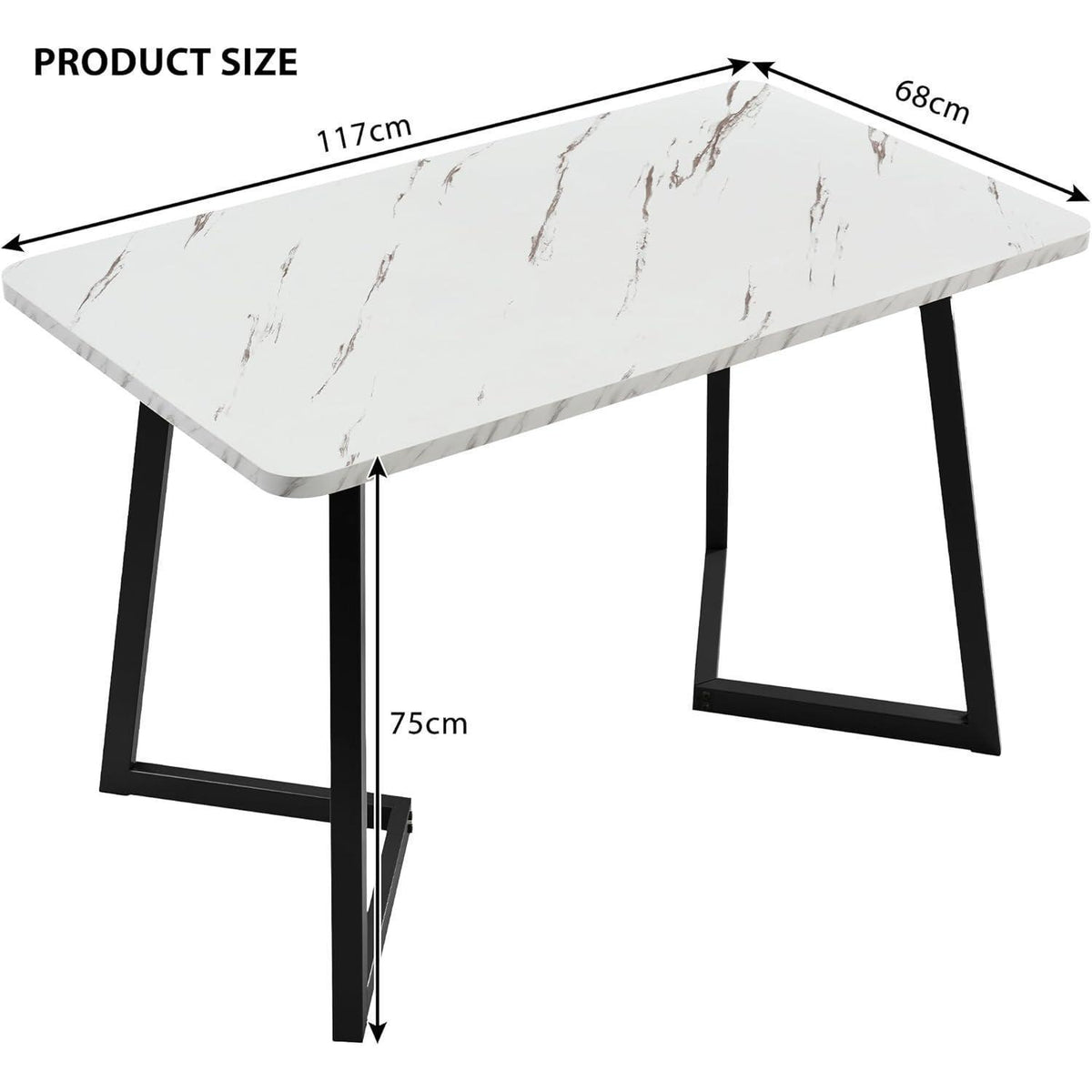 Esstisch Set 117cm mit 4 modernen Esszimmerstühlen