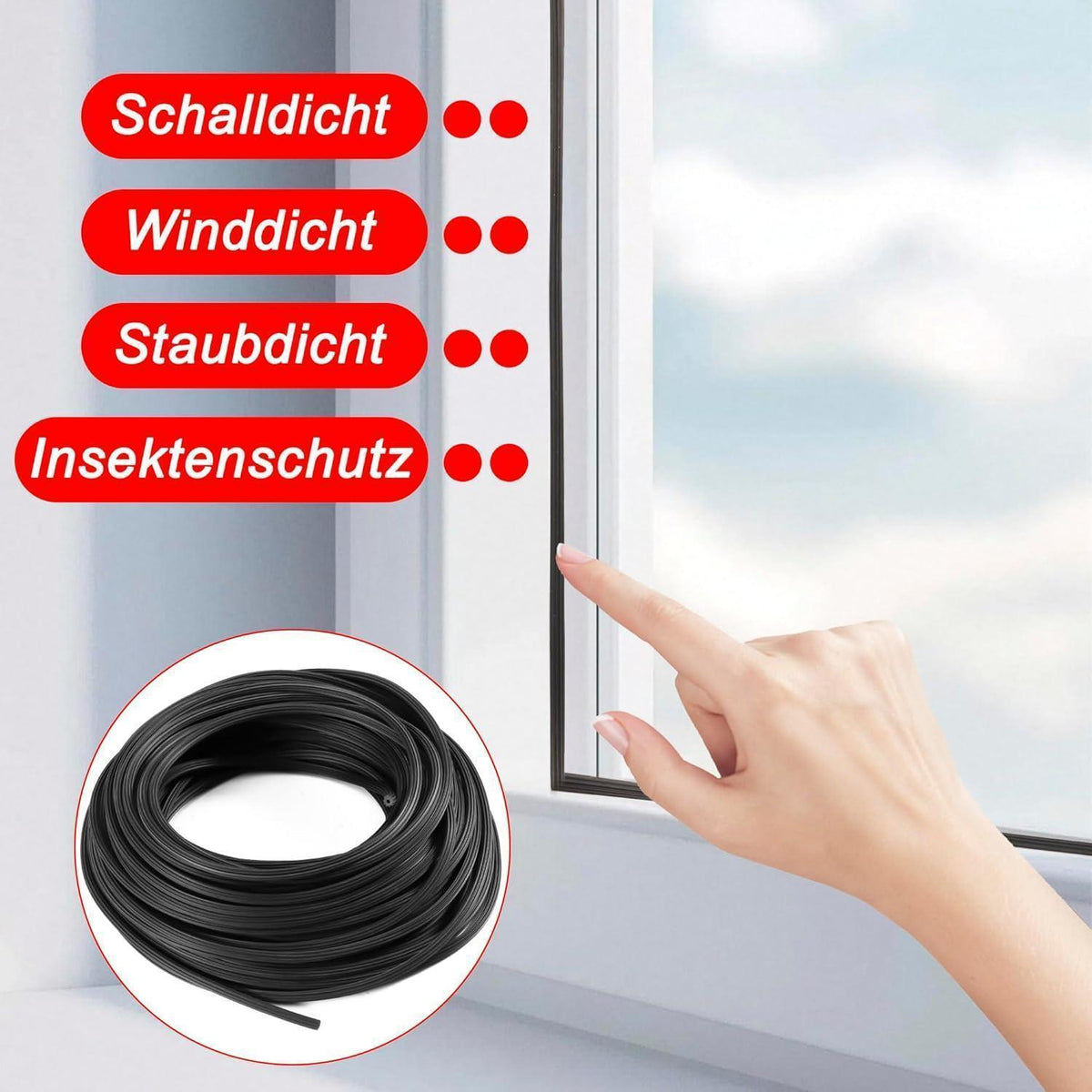 Gummi Kederband 20m für Fliegengitter & Spannrahmen Ø3mm