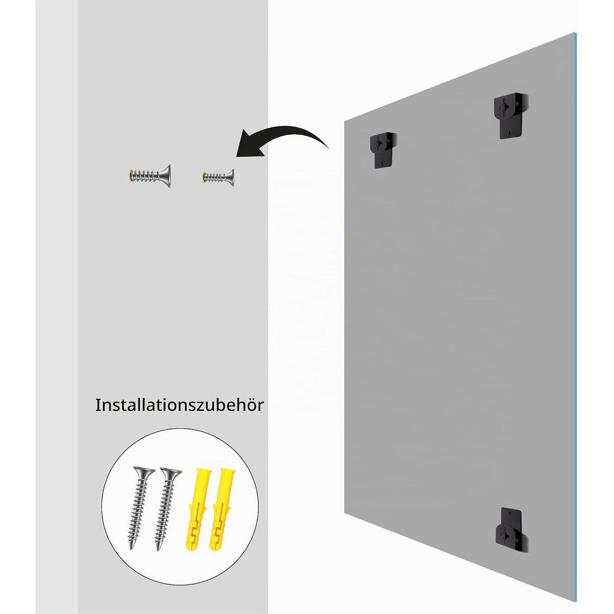 Rahmenloser Wandspiegel 90x70 cm – Rechteckiger Badspiegel