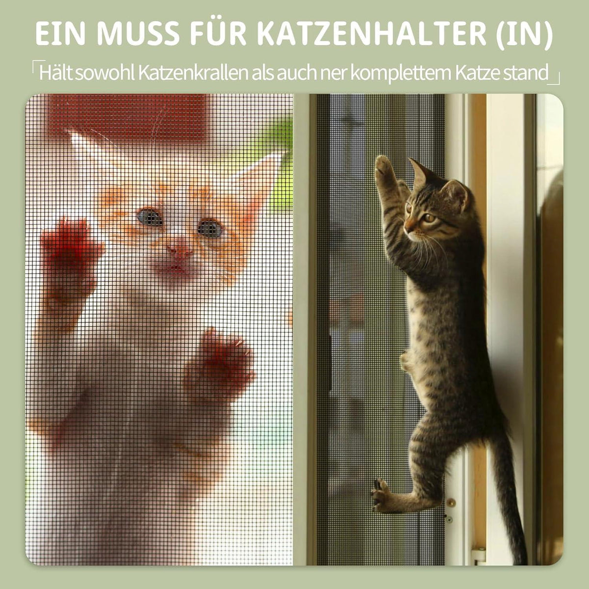 Katzensicheres Fenstergitter 100x130cm – Ohne Bohren, Kratzfest