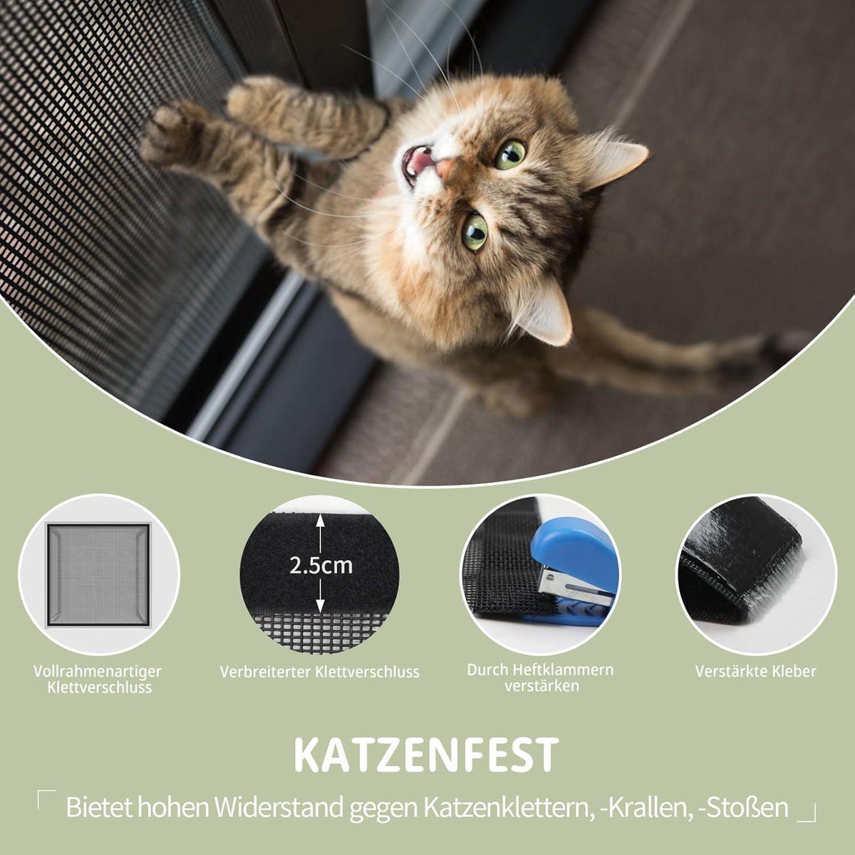 Katzensicheres Fenstergitter 100x130cm – Ohne Bohren, Kratzfest