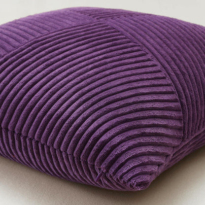 Cord Kissenbezug Violett 60x60 cm - 2er Set gestreift