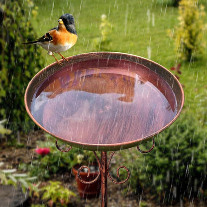 Stehende Vogeltränke aus Metall – Winterfestes Vogelbad für den Garten